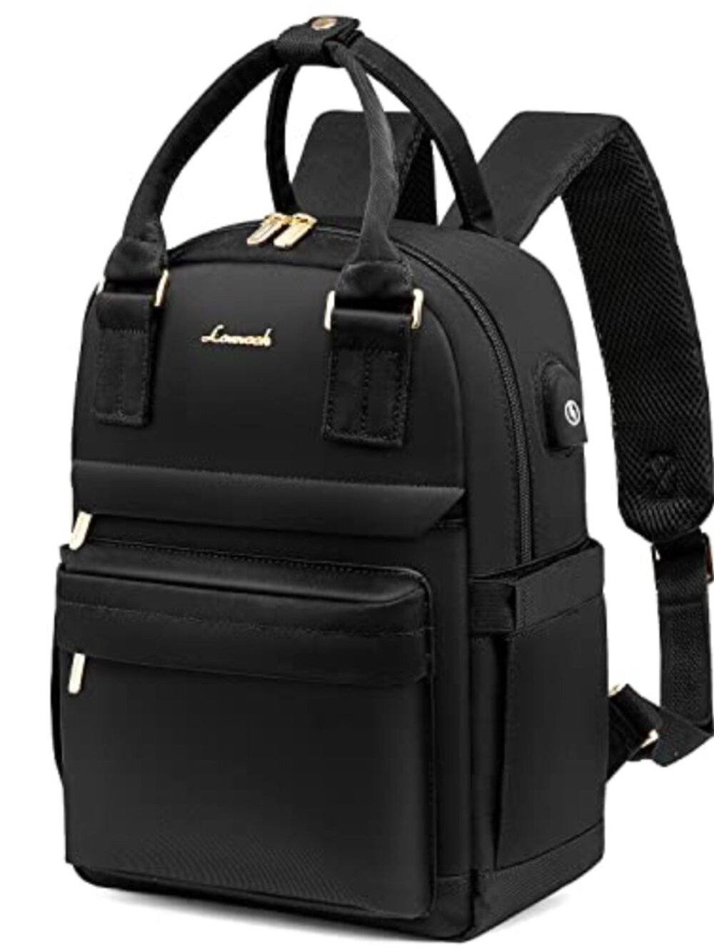Mini Backpack Purse Waterproof Nylon USB Charging Port